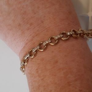Diamonique, Equestrian/Tennis Style CZ Bracelet, Size 8